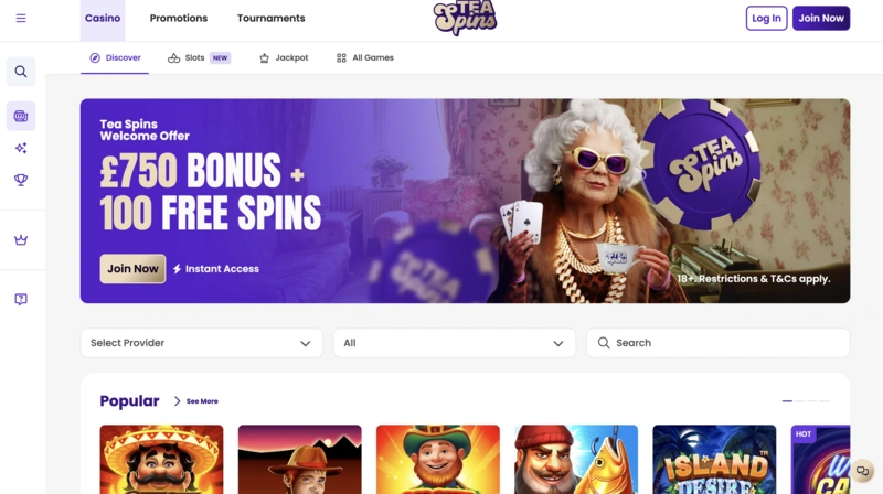 Tea Spins Homepage
